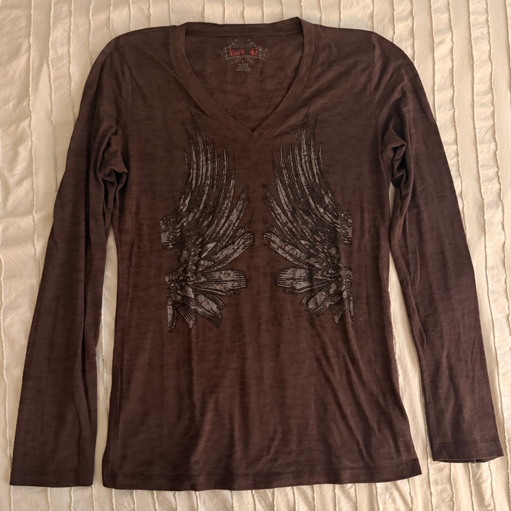 Brown Long Sleeve Top